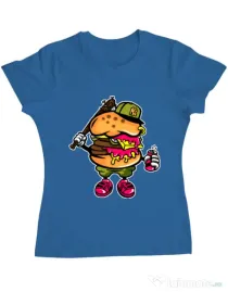 Tricou ADLER dama Bastard burger Albastru azuriu