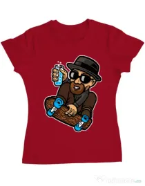 Tricou ADLER dama Chemical board Rosu