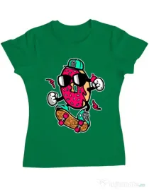 Tricou ADLER dama Donut skater Verde mediu