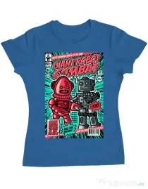 Tricou ADLER dama Giant robot combat Albastru azuriu