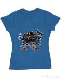 Tricou ADLER dama Lets play Albastru azuriu