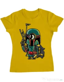 Tricou ADLER dama Minion Boba Fett Galben