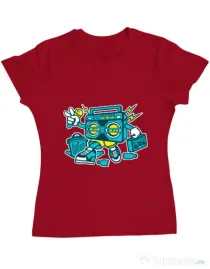 Tricou ADLER dama Boombox Rosu