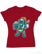 Tricou ADLER dama Skate bastard Rosu