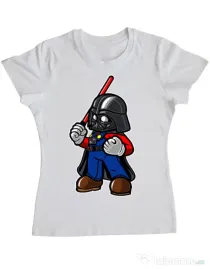 Tricou ADLER dama Darth plumber Alb