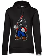 Hoodie dama cu gluga Darth plumber Negru