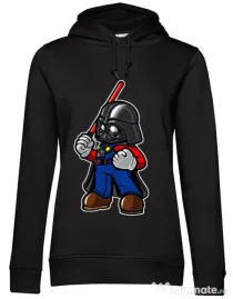 Hoodie dama cu gluga Darth plumber Negru