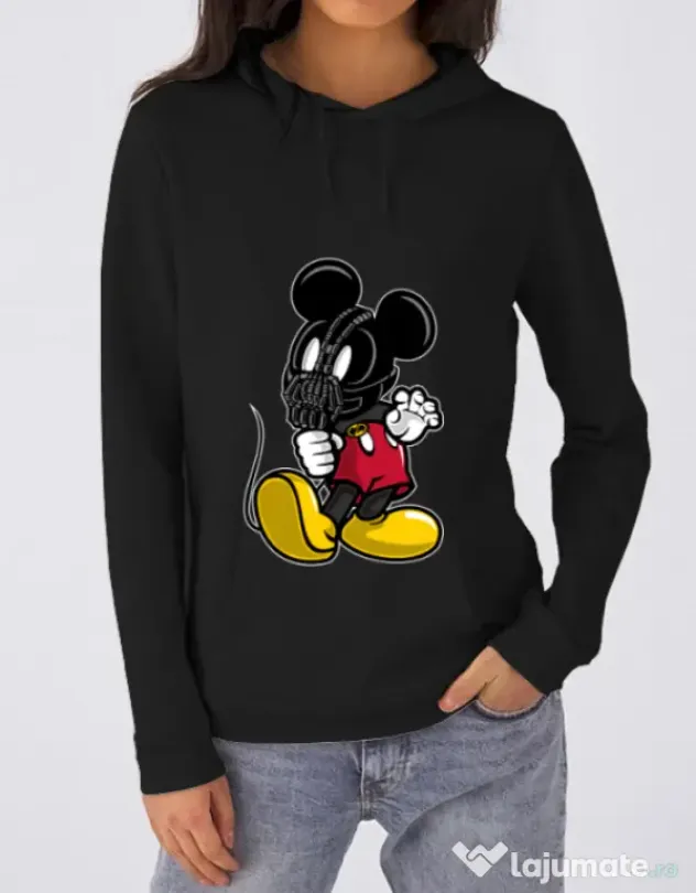 Hoodie dama cu gluga Mickey Bane Negru