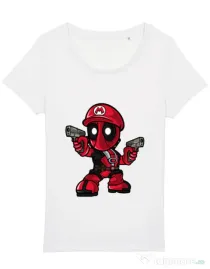 Tricou STANLEY STELLA dama Mario Deadpool Alb