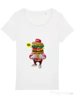 Tricou STANLEY STELLA dama I Love Burger Alb