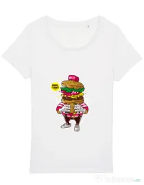 Tricou STANLEY STELLA dama I Love Burger Alb