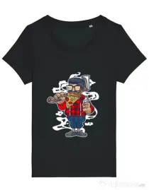 Tricou STANLEY STELLA dama Pizza Beard Negru