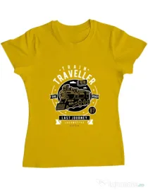 Tricou ADLER dama Train Traveller Galben