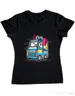Tricou ADLER dama Ice Cream Truck Negru