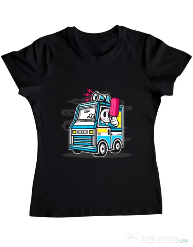 Tricou ADLER dama Ice Cream Truck Negru