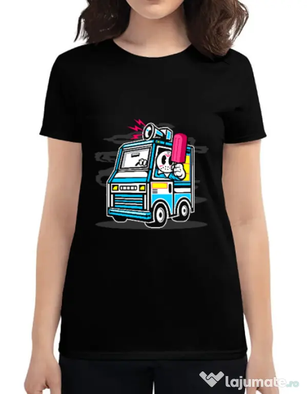 Tricou ADLER dama Ice Cream Truck Negru