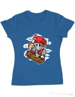 Tricou ADLER dama Killer Skater Albastru azuriu