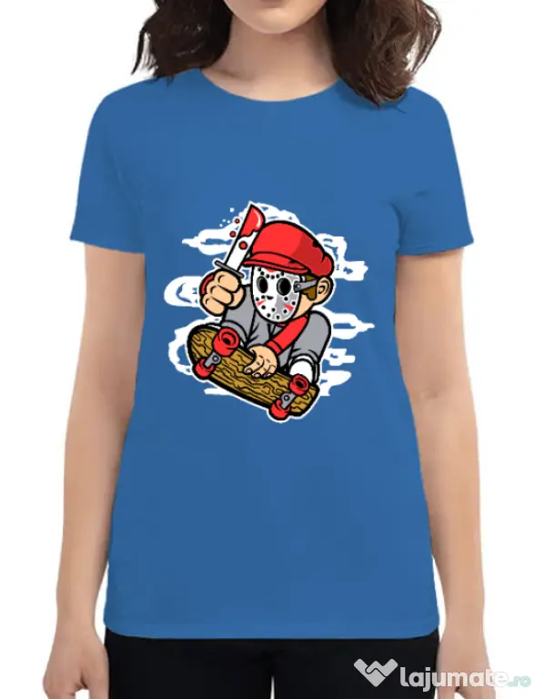 Tricou ADLER dama Killer Skater Albastru azuriu
