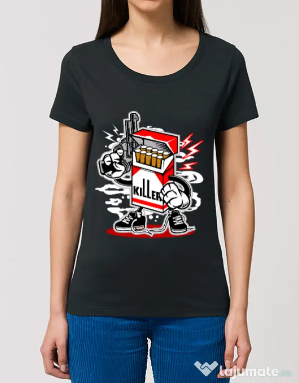 Tricou STANLEY STELLA dama Cigarette Killer Negru