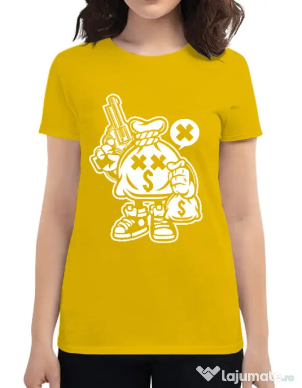 Tricou ADLER dama Money Takers Galben