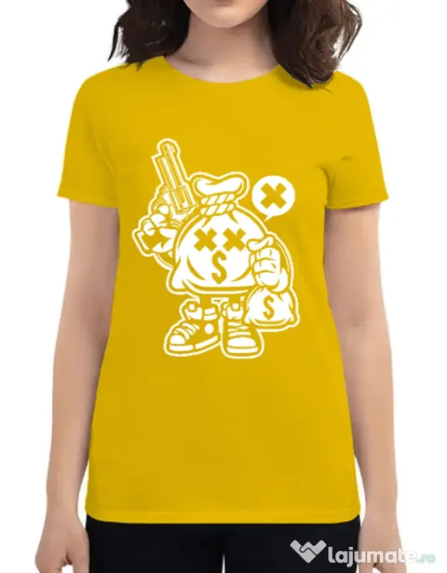 Tricou ADLER dama Money Takers Galben