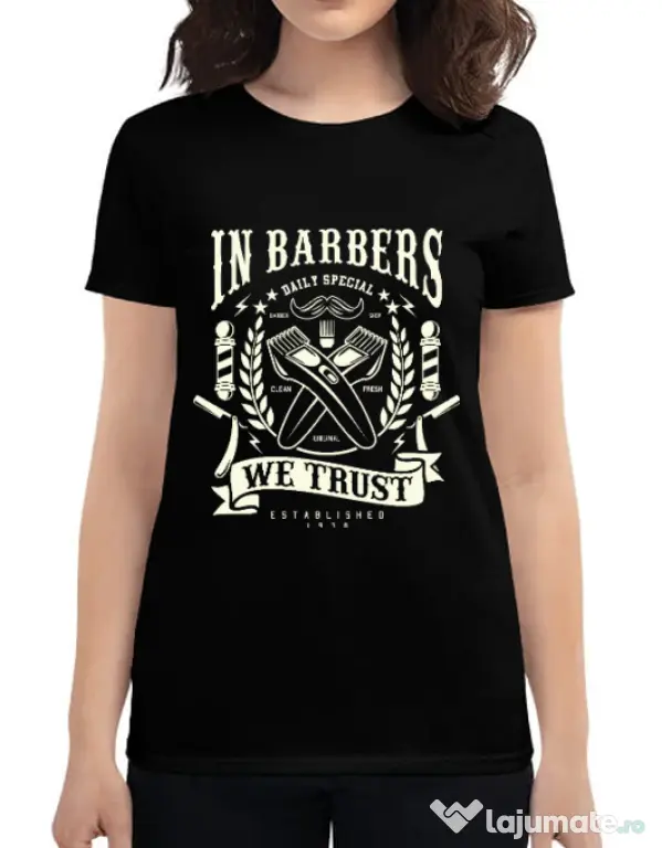 Tricou ADLER dama In Barbers We Trust Negru