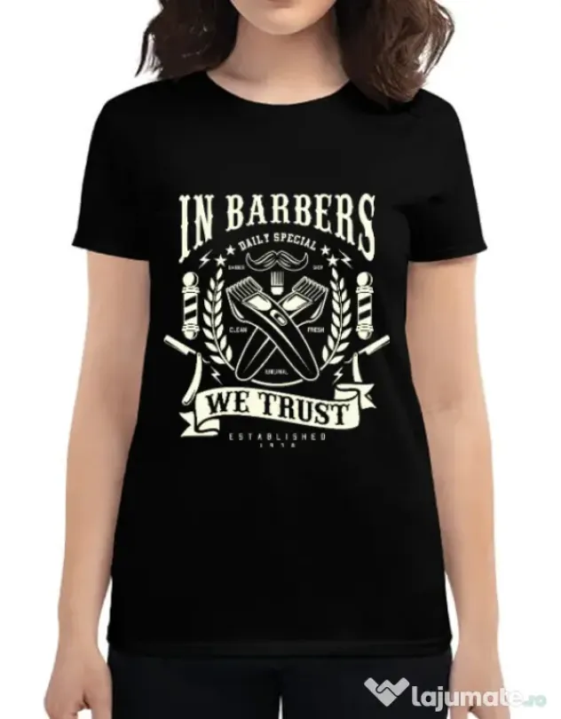 Tricou ADLER dama In Barbers We Trust Negru