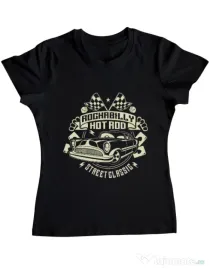 Tricou ADLER dama Rockabilly Hotrod Negru