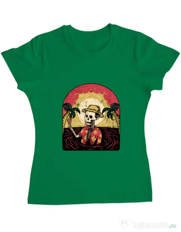 Tricou ADLER dama Welcome to My Paradise Verde mediu