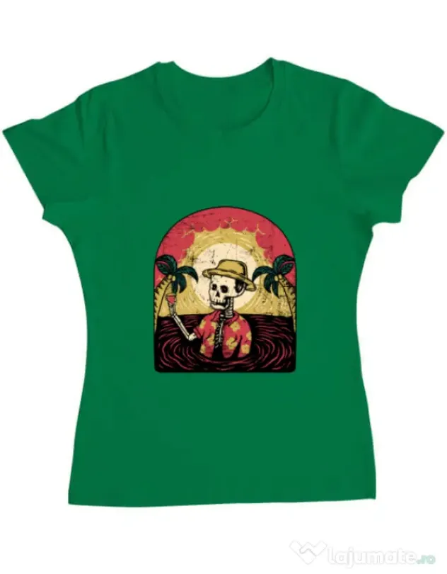 Tricou ADLER dama Welcome to My Paradise Verde mediu