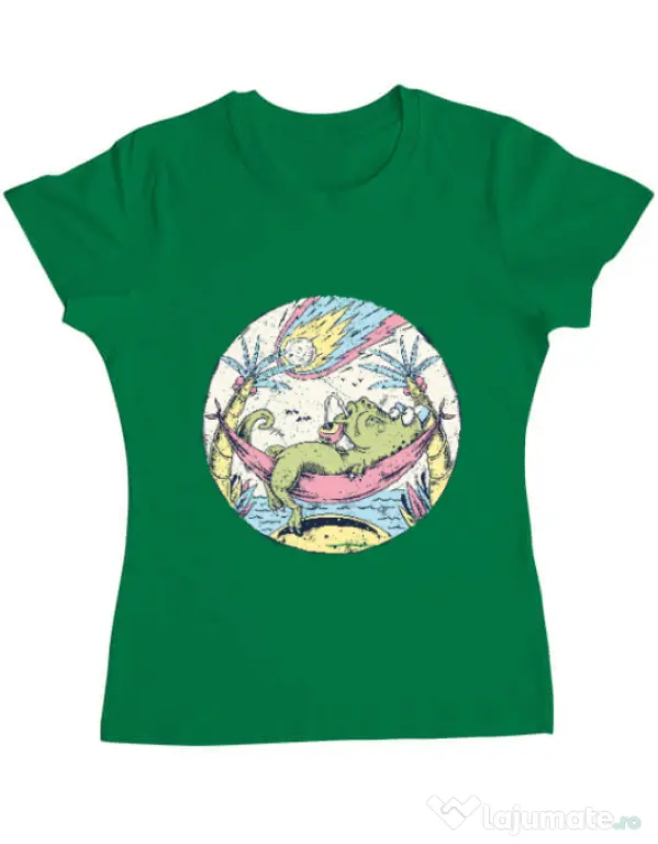 Tricou ADLER dama Asteroid Day Verde mediu