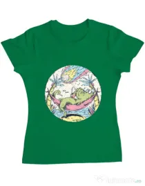 Tricou ADLER dama Asteroid Day Verde mediu