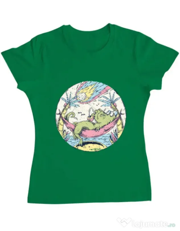 Tricou ADLER dama Asteroid Day Verde mediu