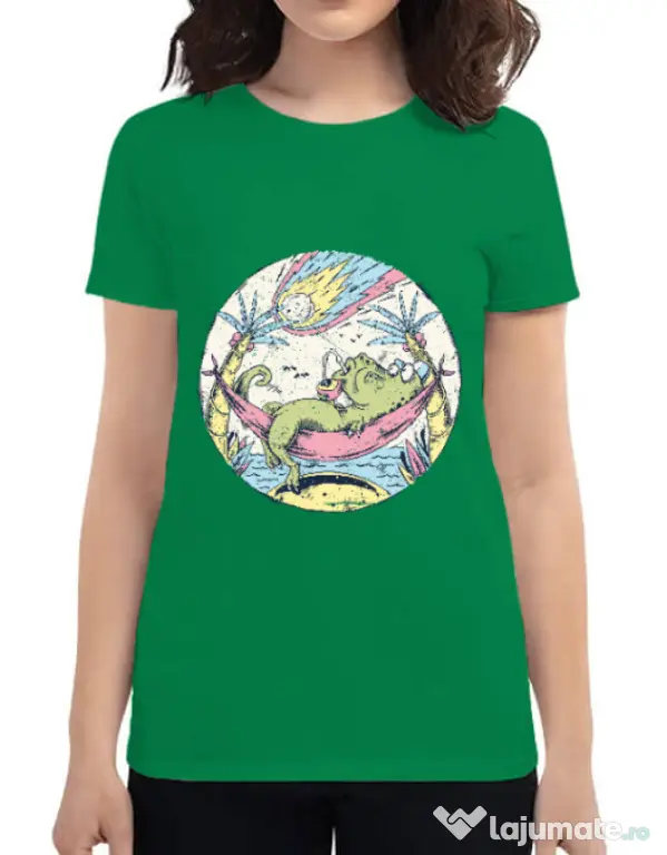 Tricou ADLER dama Asteroid Day Verde mediu