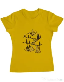 Tricou ADLER dama Hidden Paradise Galben