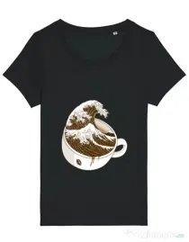 Tricou STANLEY STELLA dama The Great Wave off Coffee Negru