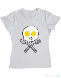 Tricou ADLER dama Eggskull Alb