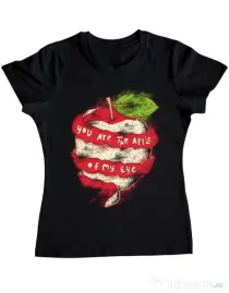 Tricou ADLER dama You are the apple of my eye Negru