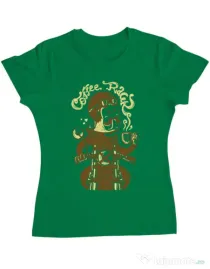 Tricou ADLER dama Coffee Racer Verde mediu