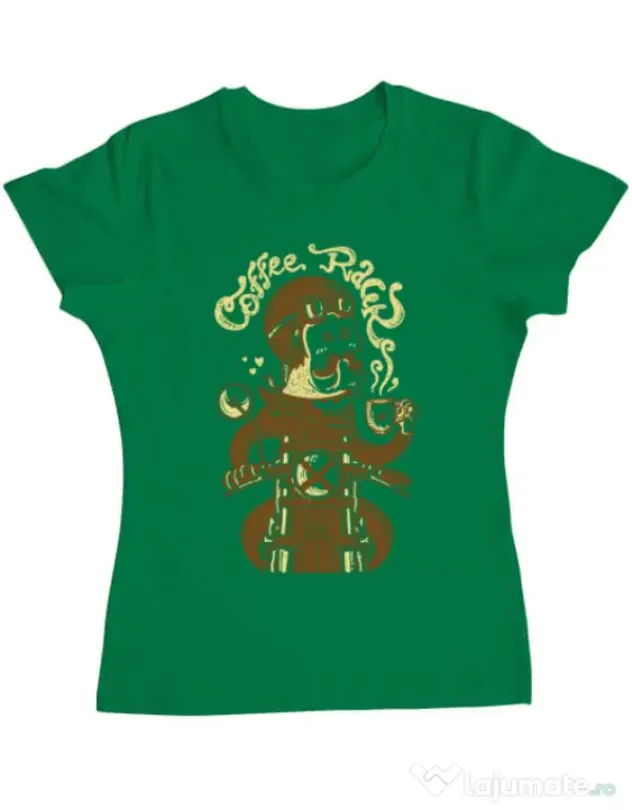 Tricou ADLER dama Coffee Racer Verde mediu