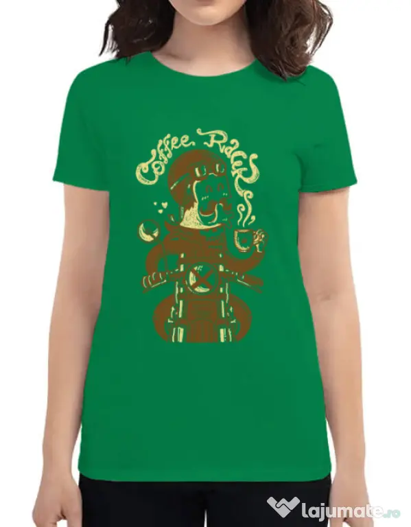 Tricou ADLER dama Coffee Racer Verde mediu