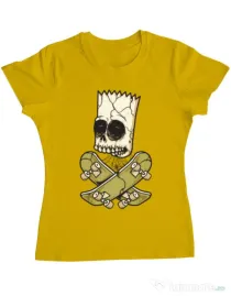 Tricou ADLER dama Death of Skateboarder Galben