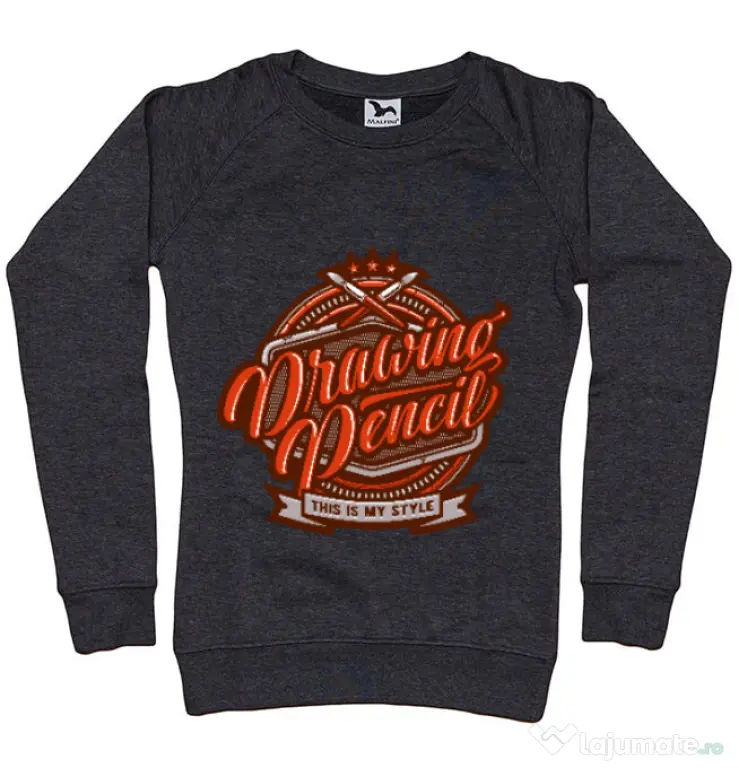 Bluza ADLER dama Drawing Pencil Negru melanj