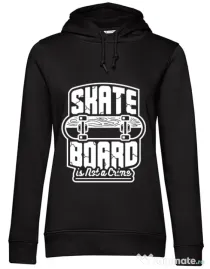 Hoodie dama cu gluga Skate Board Negru