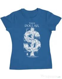 Tricou ADLER dama Tree Dollar Albastru azuriu