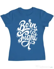 Tricou ADLER dama Born To Fight Albastru azuriu