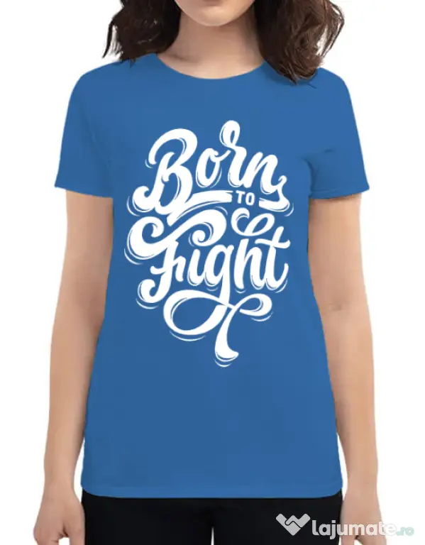 Tricou ADLER dama Born To Fight Albastru azuriu