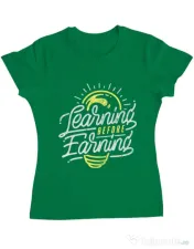 Tricou ADLER dama Learning Before Earning Verde mediu