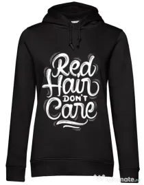 Hoodie dama cu gluga Red Hair Dont Care Negru