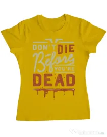 Tricou ADLER dama Dont die Galben